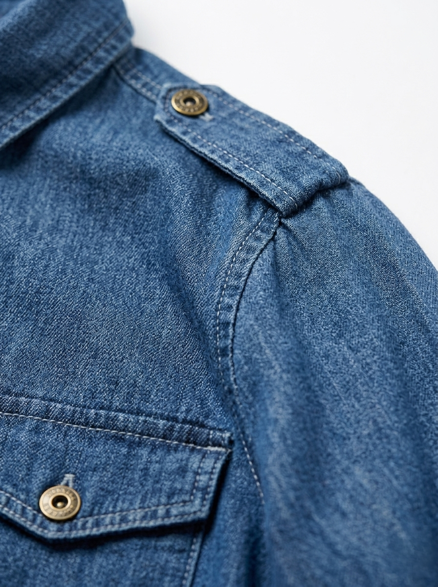 Vestido Camisero De Mezclilla Tono Obscuro Casual Incluye Cinturón