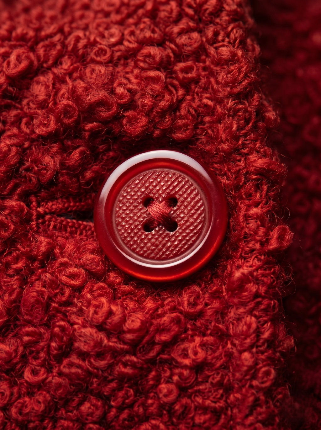 Gabardina De Textura Con Botones En Contraste Color Rojo