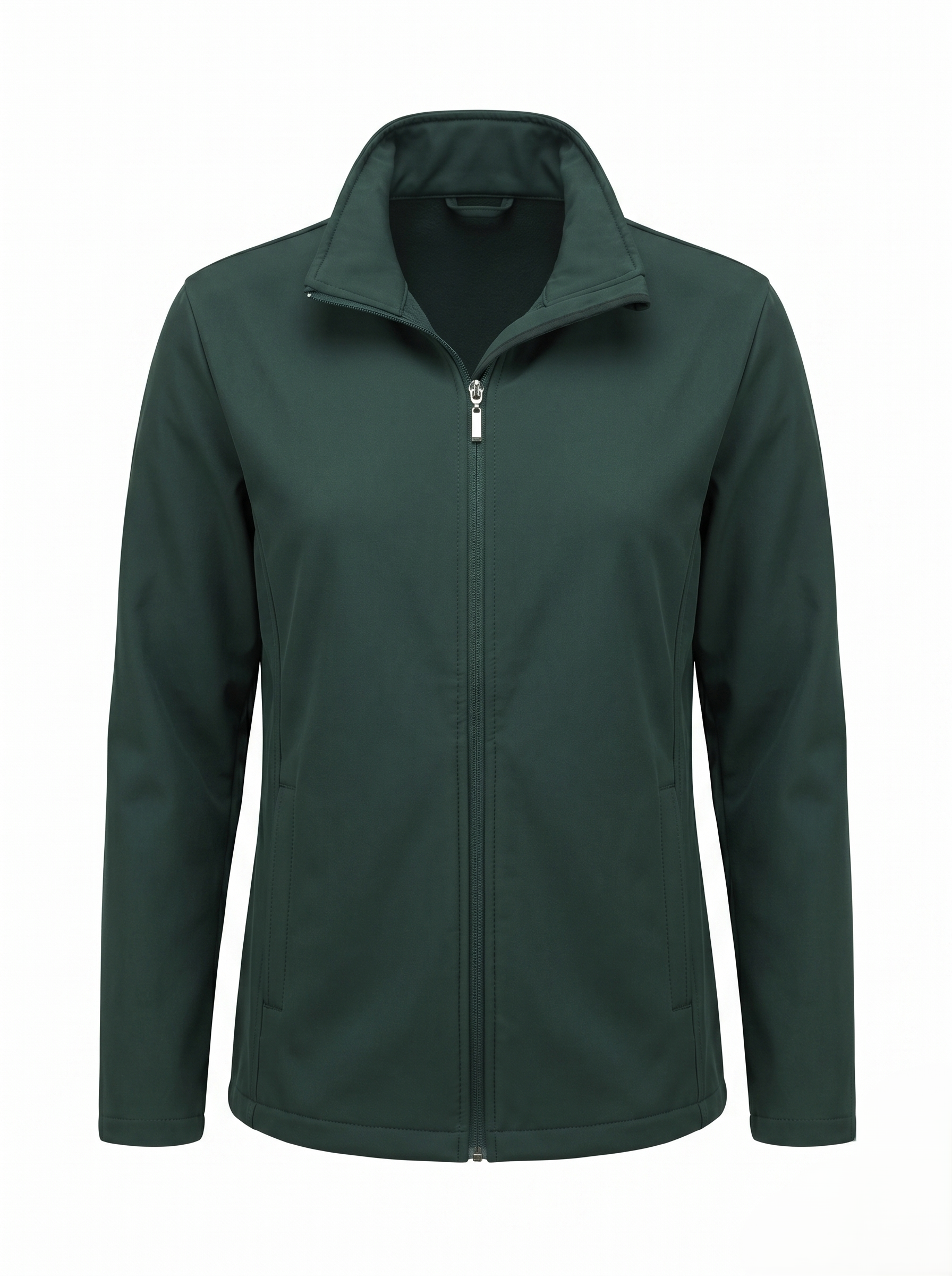 Chamarra Softshell Verde con Capucha y Corte Estilizado para Mujer