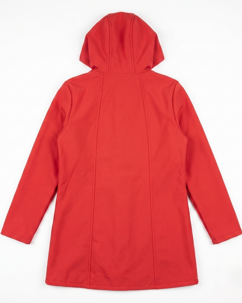 Chamarra Softshell Rojo con Capucha y Corte Estilizado para Mujer