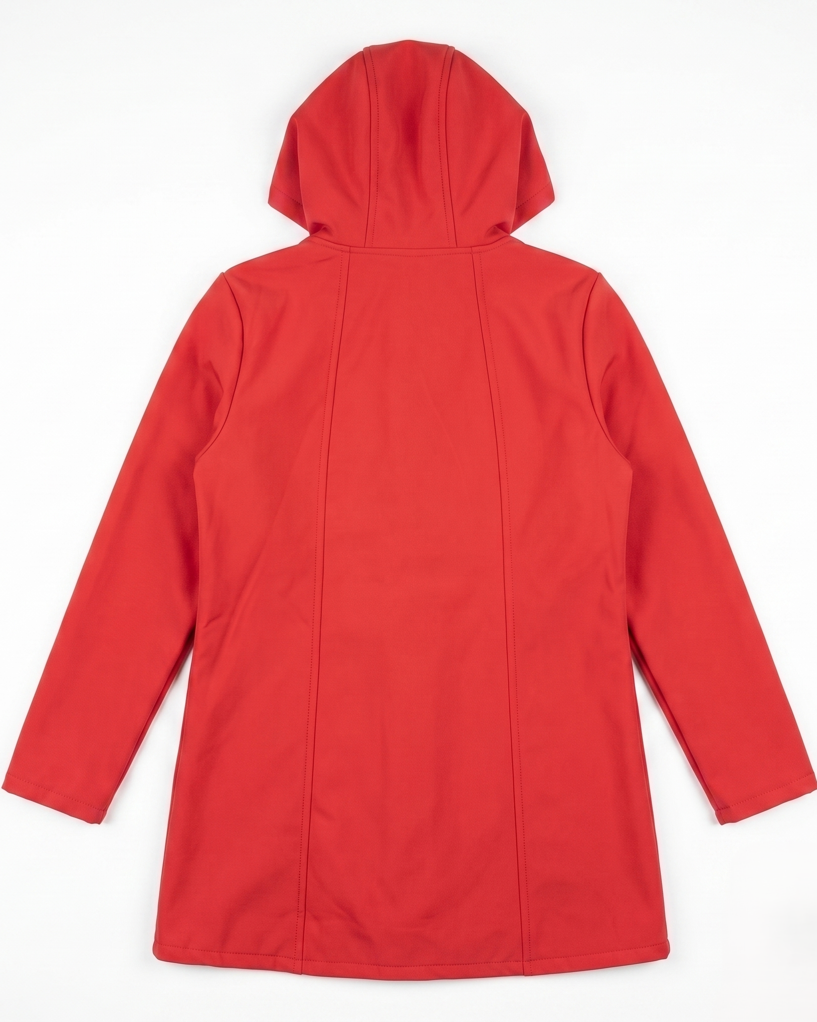 Chamarra Softshell Rojo con Capucha y Corte Estilizado para Mujer