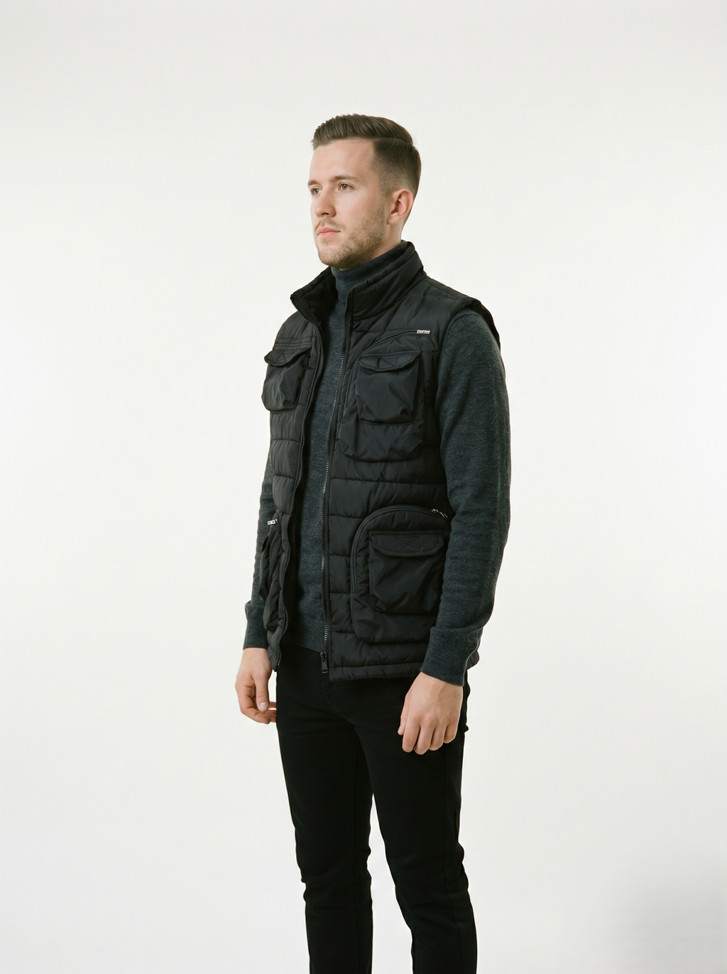 Chaleco Acolchado Multibolsillos Casual Para Hombre