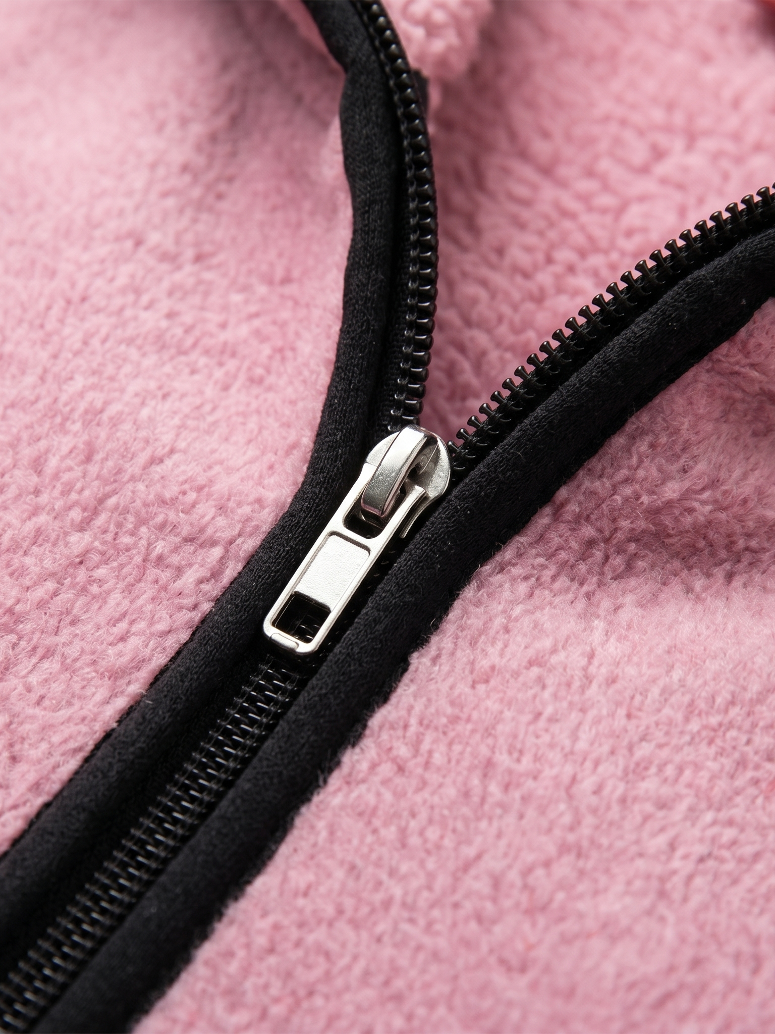 Abrigo Largo Texturizado con Gorro y Cierre Color Rosa