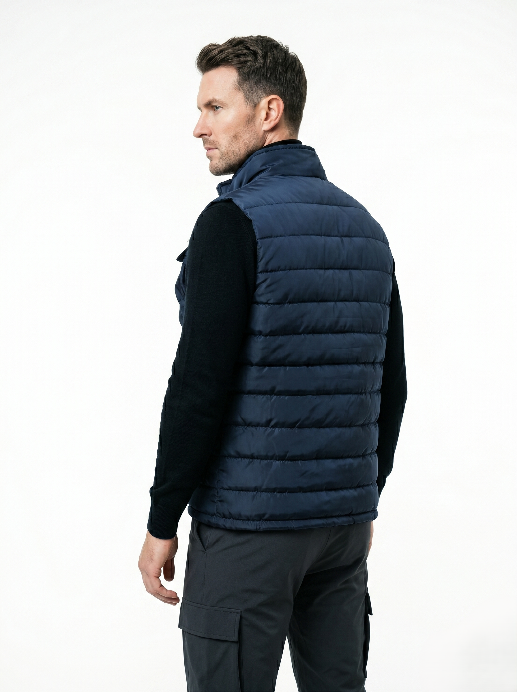 Chaleco Acolchado Multibolsillos Casual Para Hombre