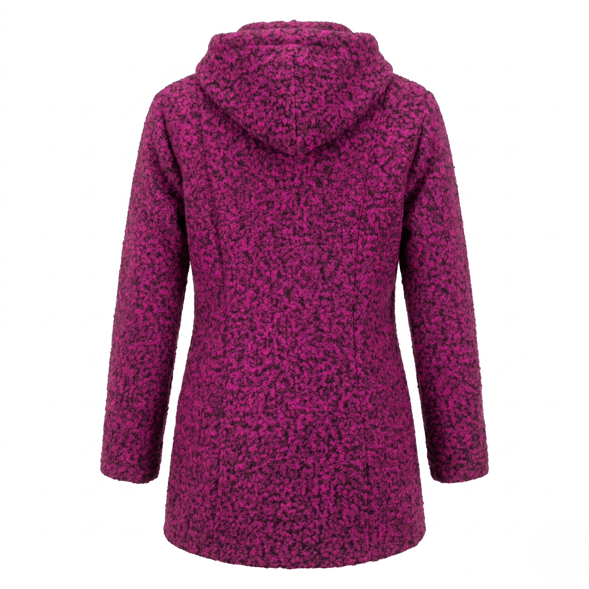 Abrigo Texturizado con Gorro para Mujer en Color Rosa