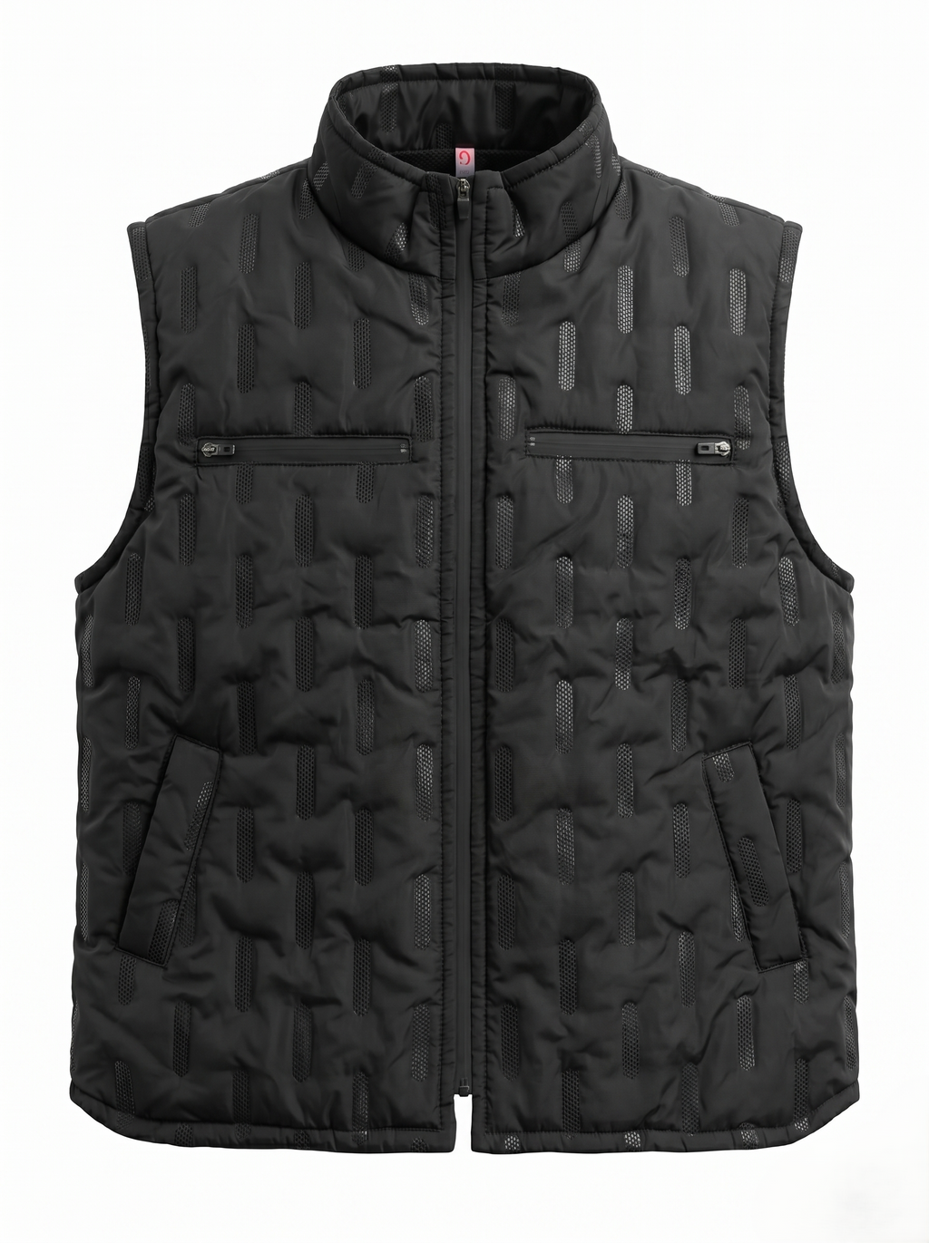 Chaleco Texturizado Capitonado Negro Casual Ligero