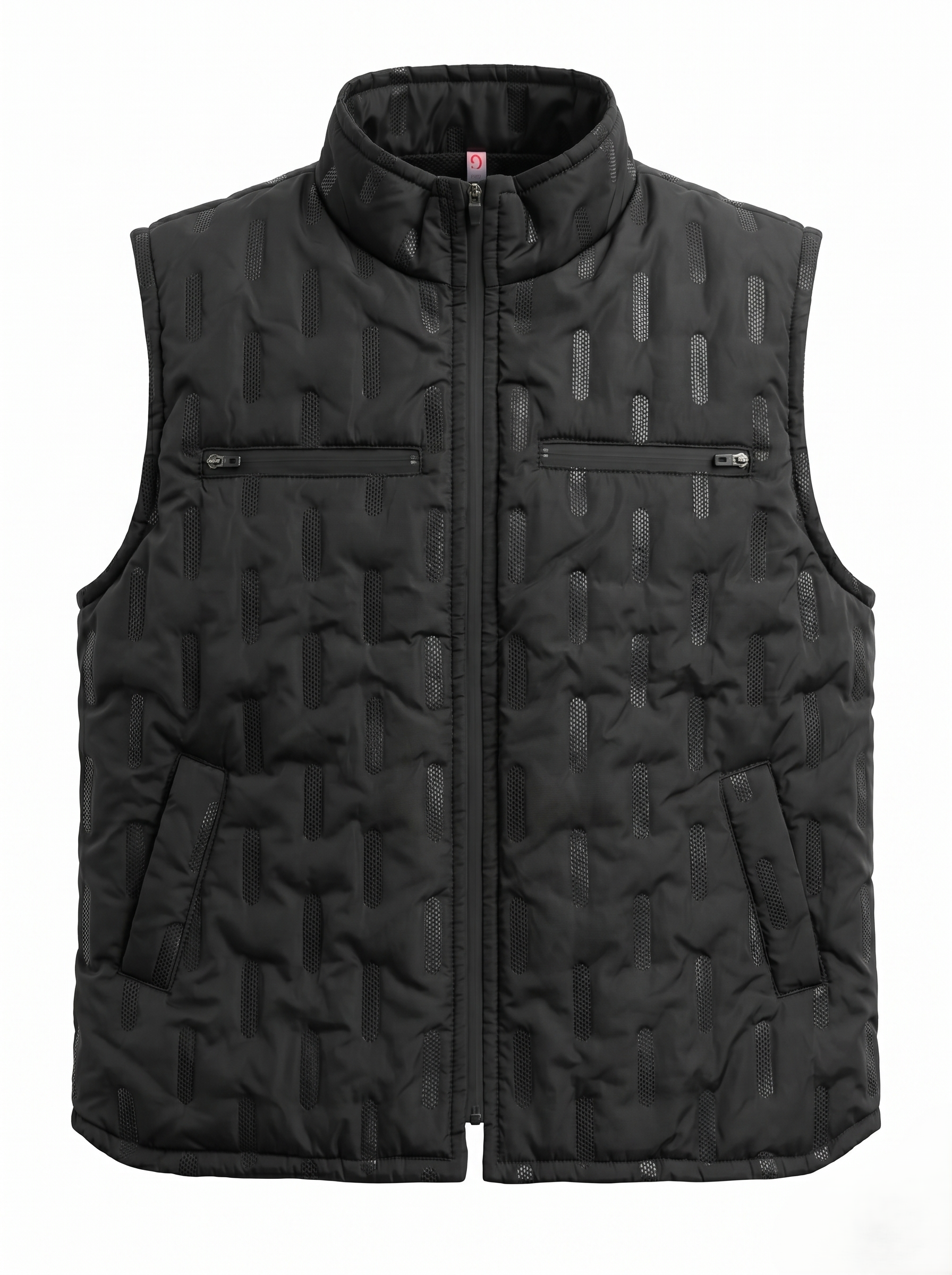 Chaleco Texturizado Capitonado Negro Casual Ligero
