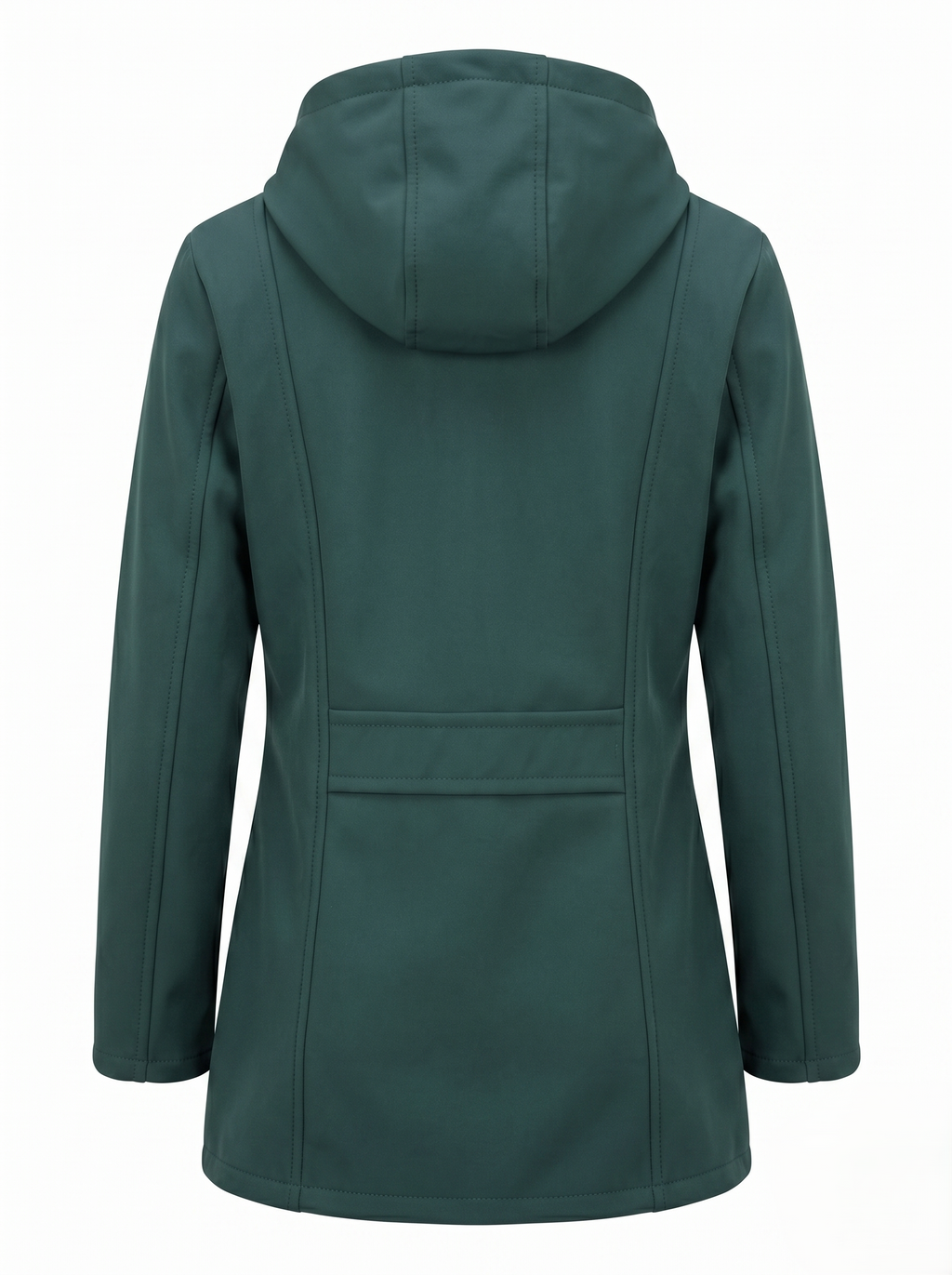 Chamarra Softshell Verde Oliva con Capucha y Corte Estilizado para Mujer