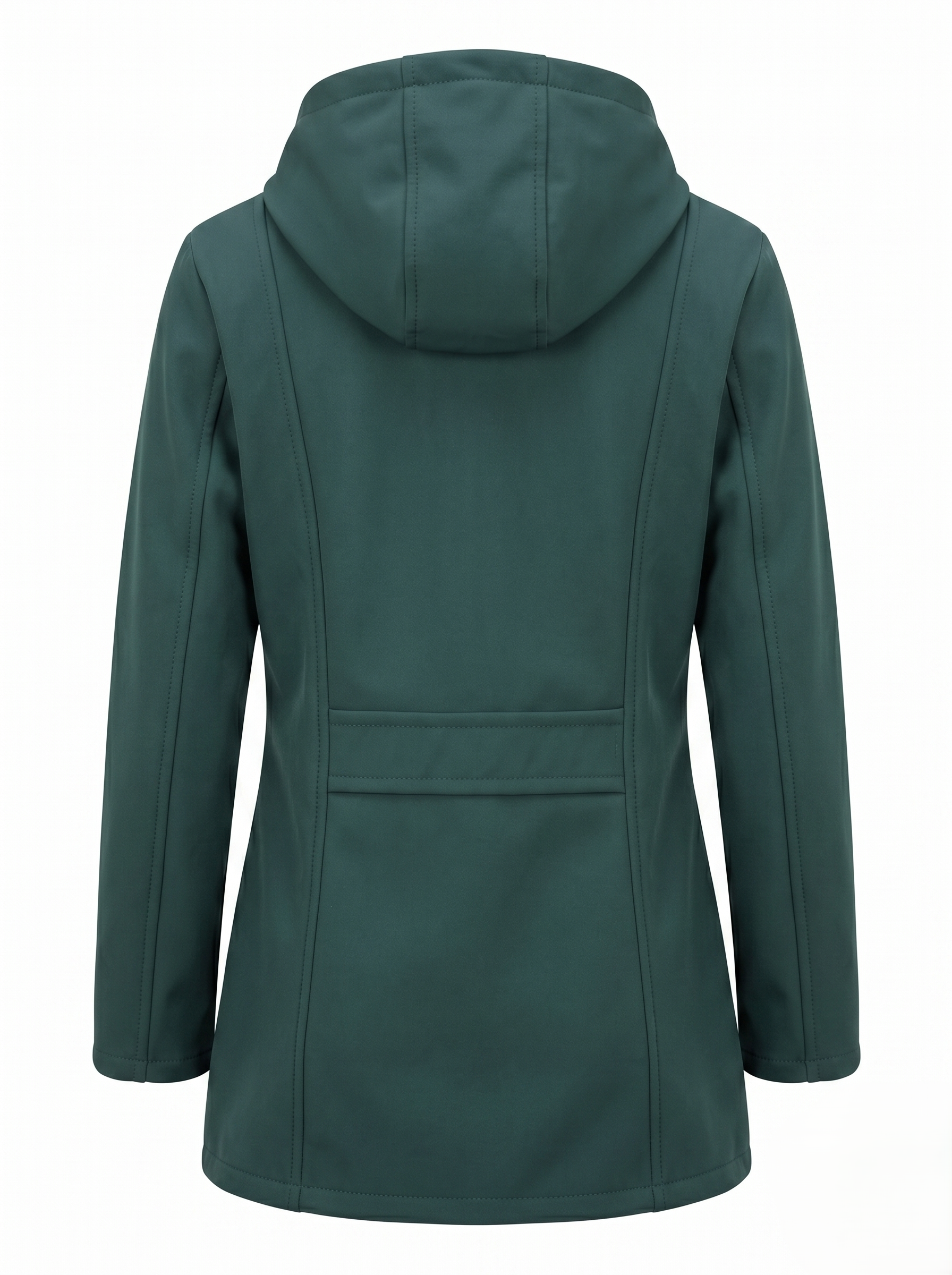 Chamarra Softshell Verde Oliva con Capucha y Corte Estilizado para Mujer