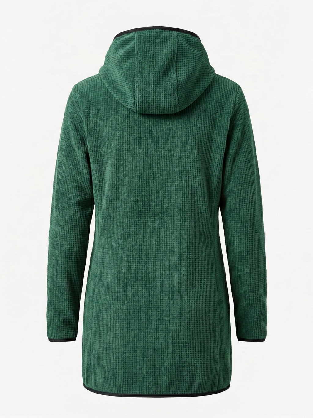 Abrigo Largo Texturizado con Gorro y Cierre Color Verde