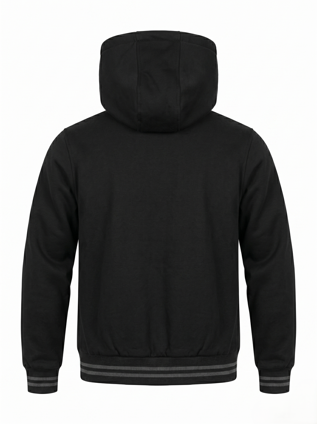 Chamarra Polar Ligera Para Hombre Con Gorro Negro Casual