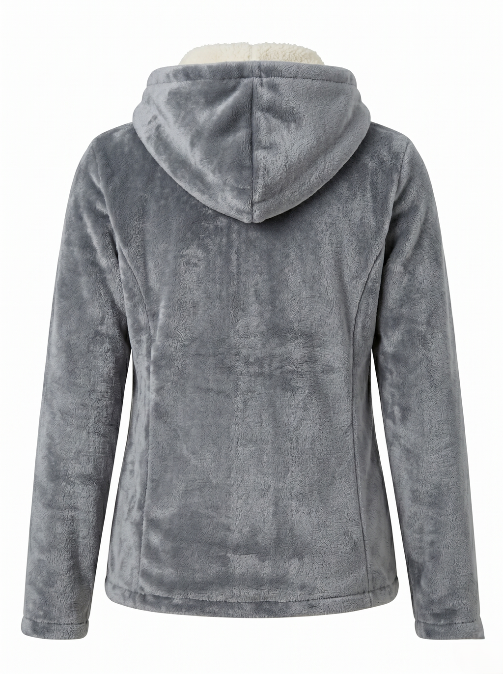 Chamarra Polar Térmica con Capucha y Forro Sherpa Gris Ártico