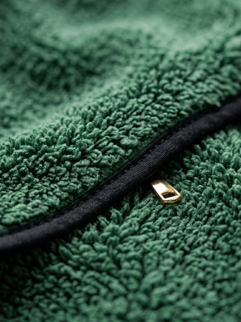 Abrigo Largo Texturizado con Gorro y Cierre Color Verde