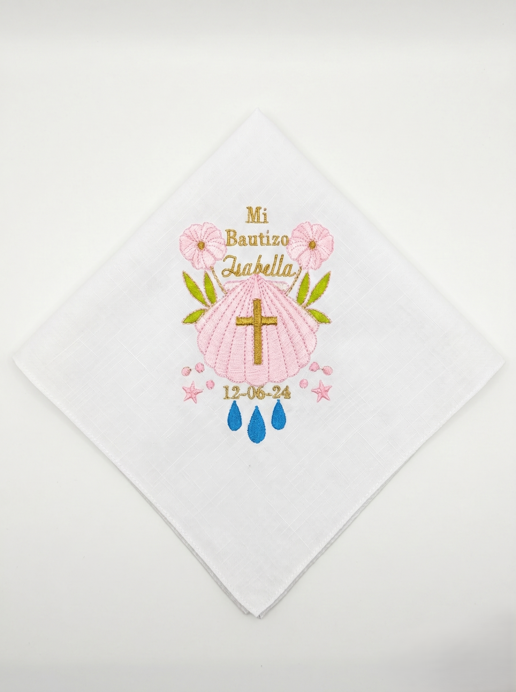 12 Servilletas Bordadas Para Bautizo