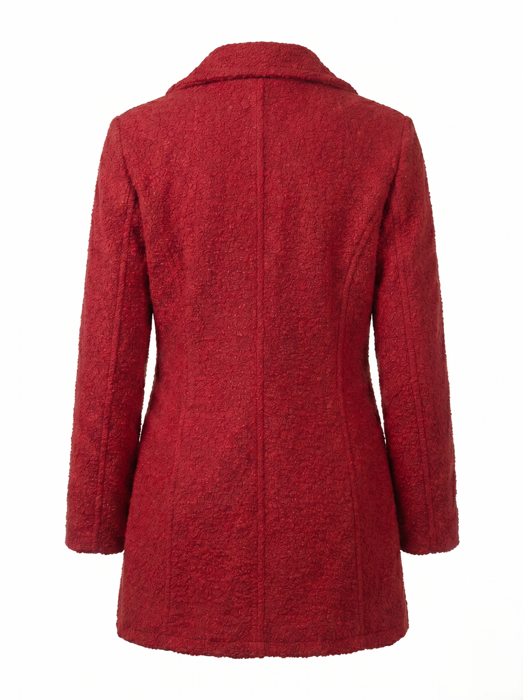 Gabardina De Textura Con Botones En Contraste Color Rojo