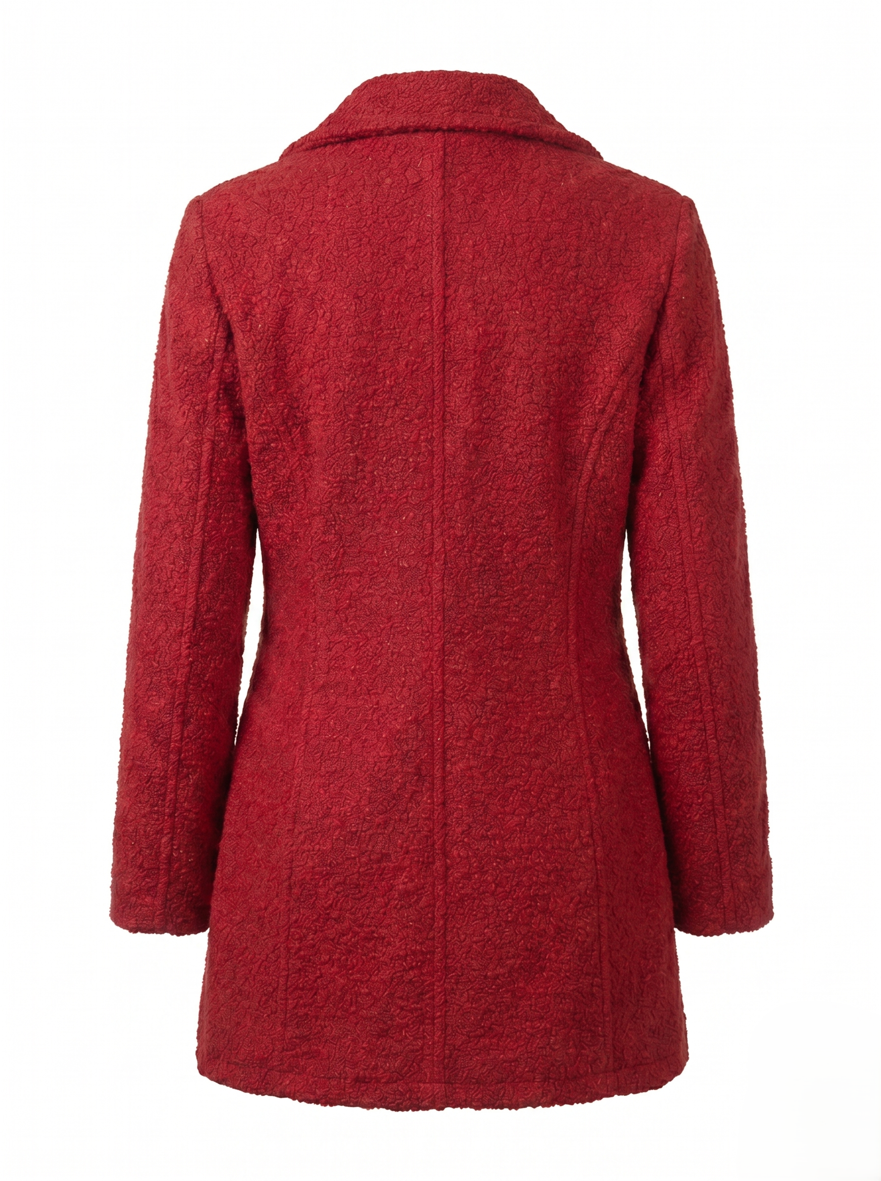 Gabardina De Textura Con Botones En Contraste Color Rojo