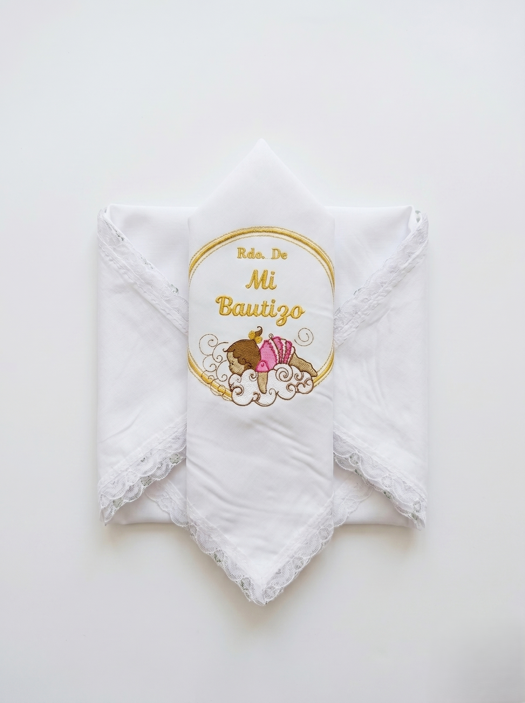 12 Servilletas Bordadas Para Bautizo