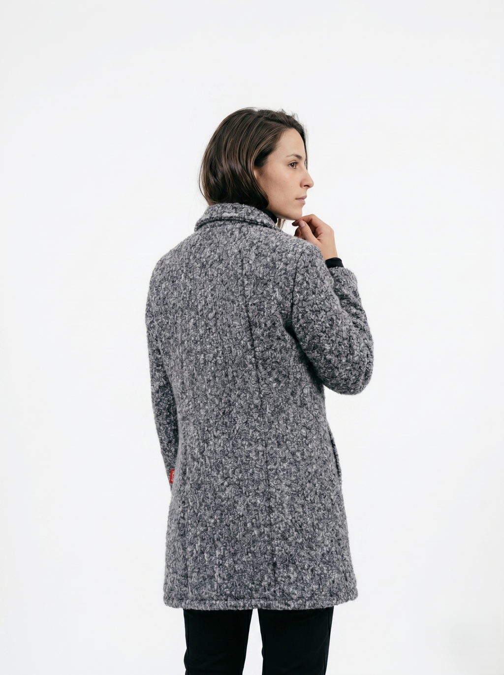 Abrigo Texturizado con Gorro para Mujer en Color Plata