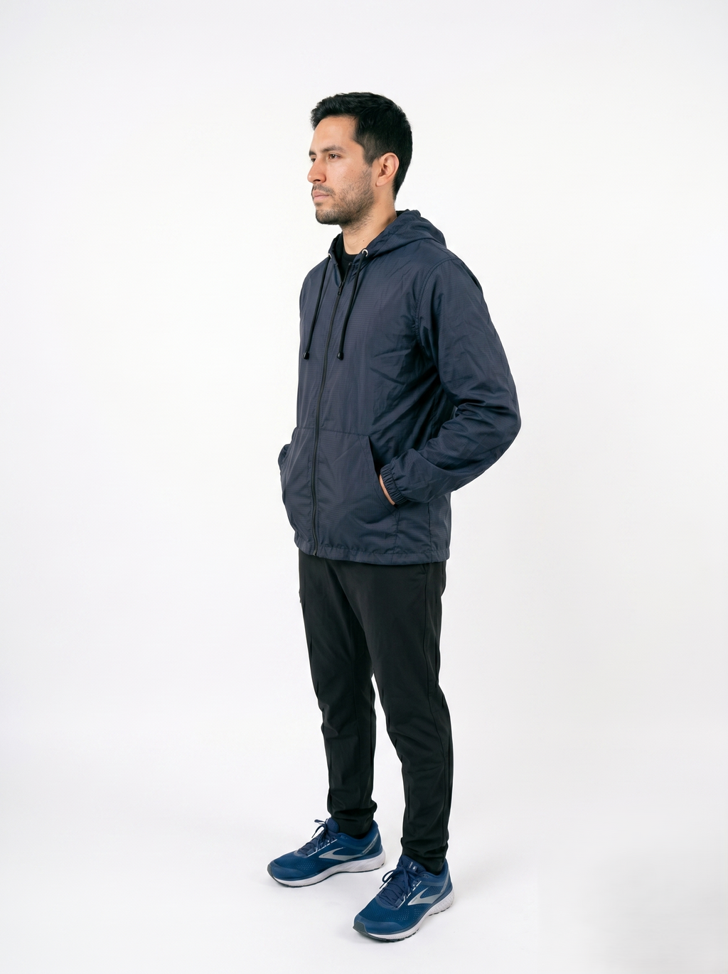 Sudadera Ligera Para Hombre Con Gorro Azul Marino