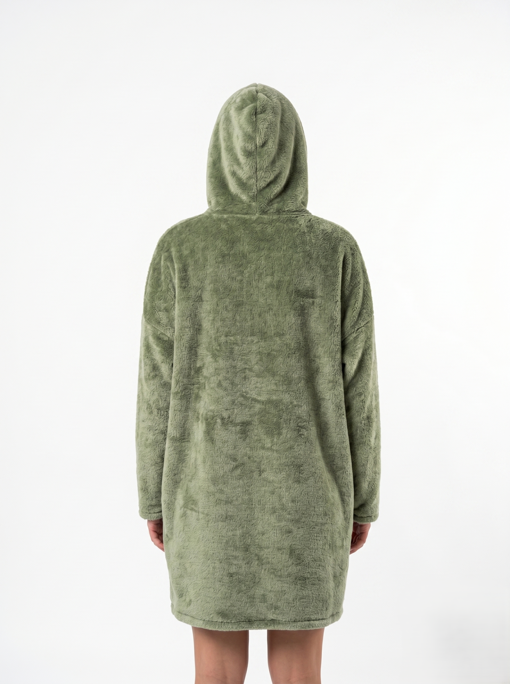 Sudadera Cobija Oversized Premium con Forro de Borreguillo Color Verde