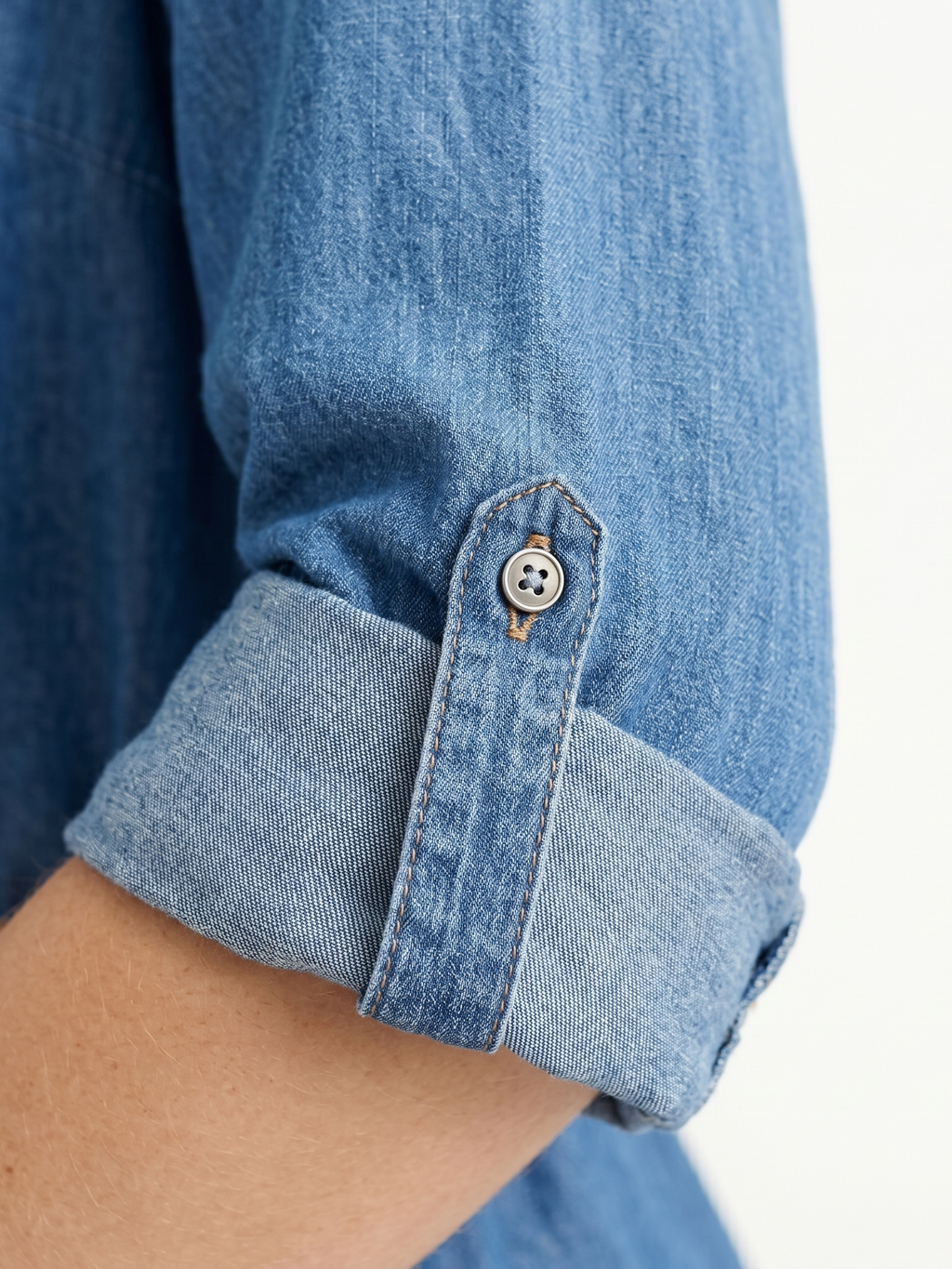 Vestido Camisero De Mezclilla Tono Medio Casual Incluye Cinturón