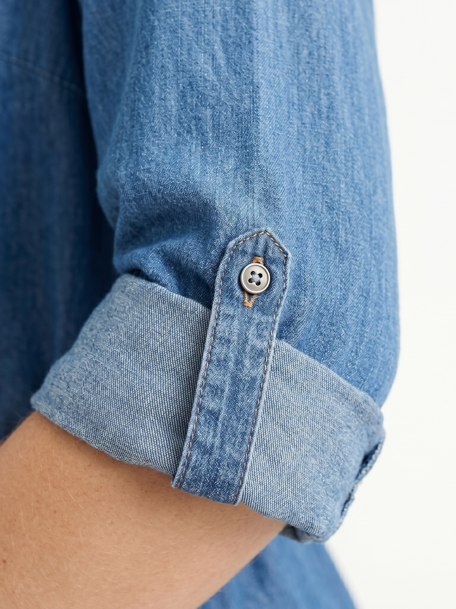 Vestido Camisero De Mezclilla Tono Medio Casual Incluye Cinturón