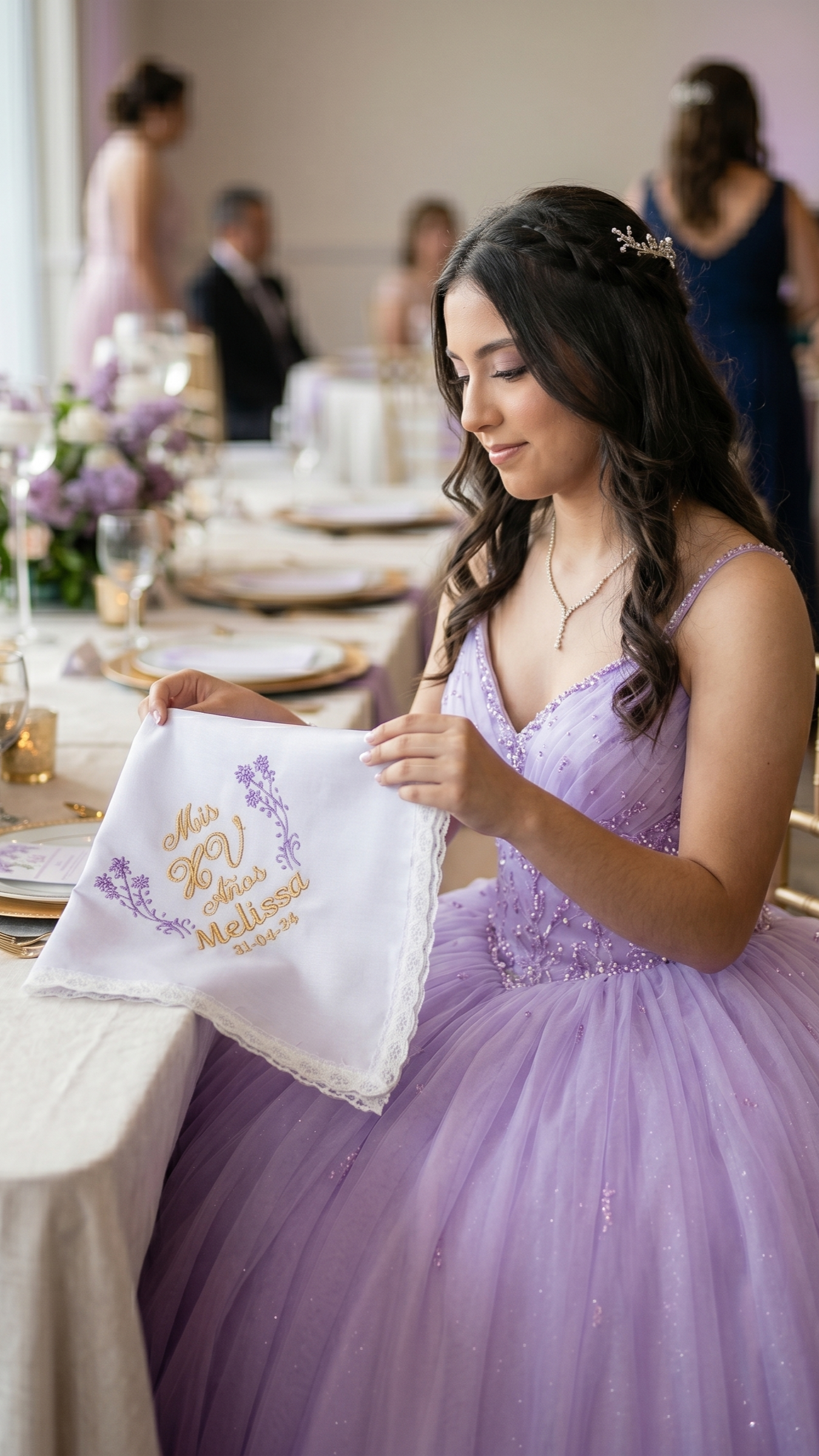 12 Servilletas Bordadas Para XV Años