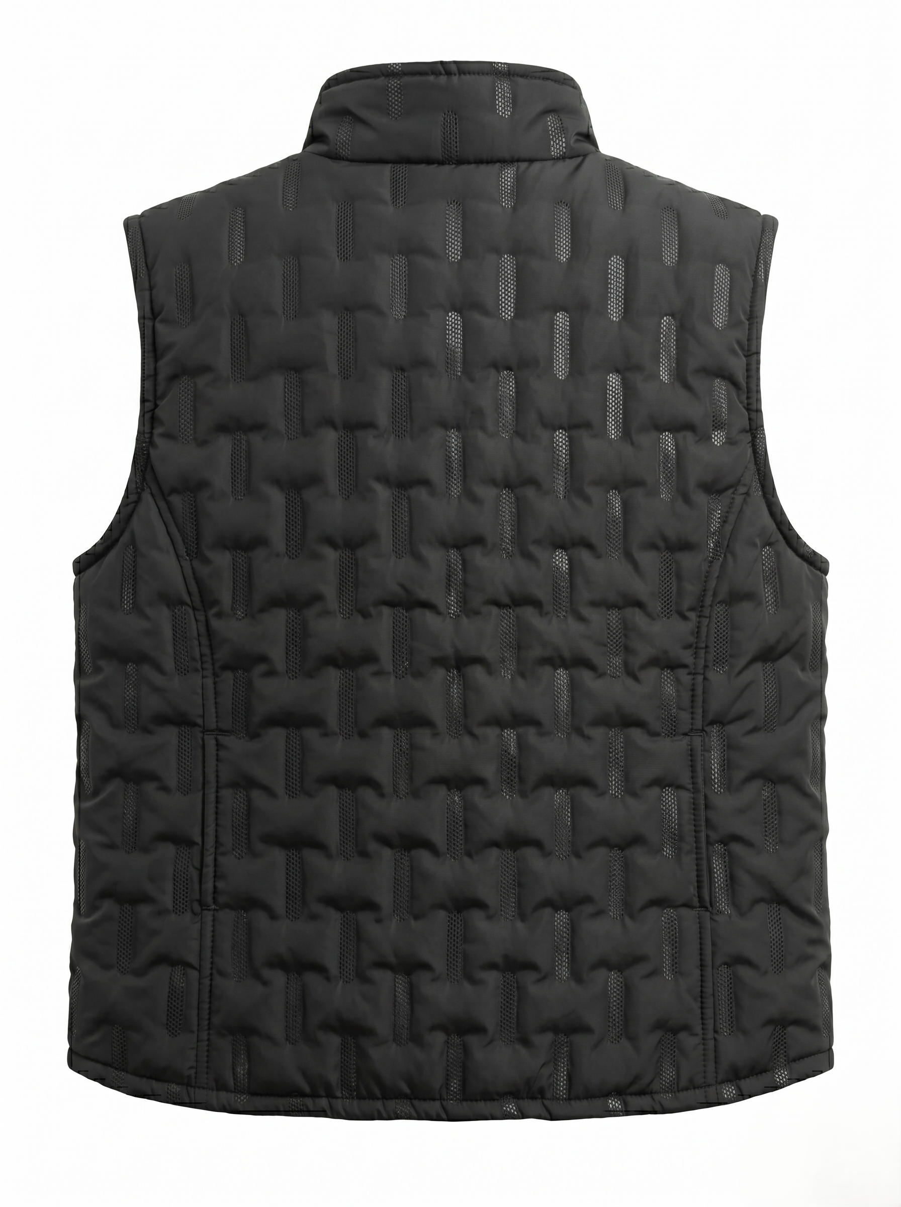 Chaleco Texturizado Capitonado Negro Casual Ligero