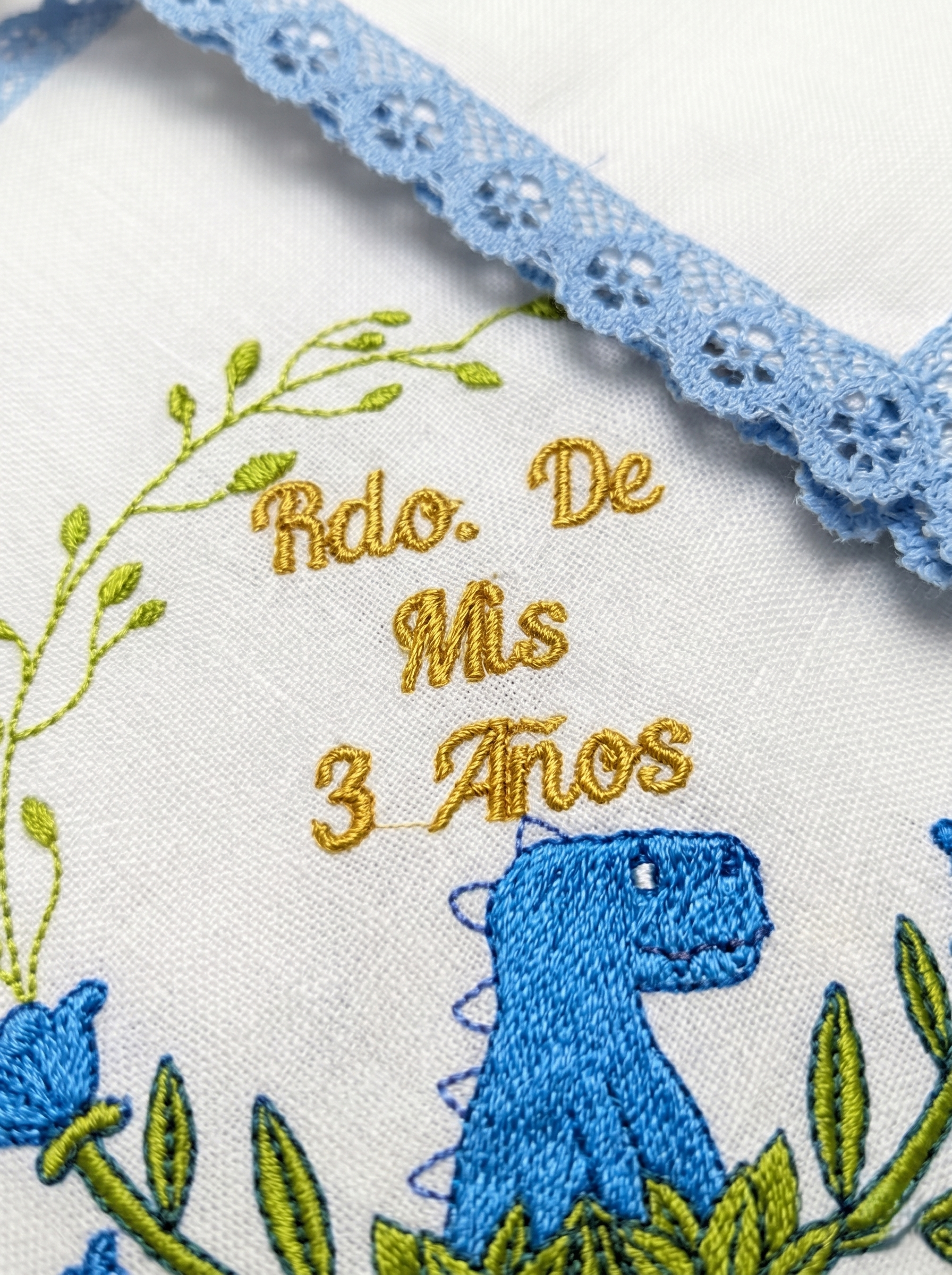 12 Servilletas Bordadas Fiestas De 3 Años